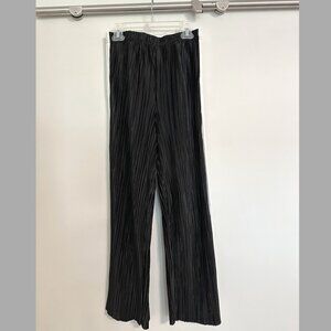 Black Pleated Trousers with white side stripe